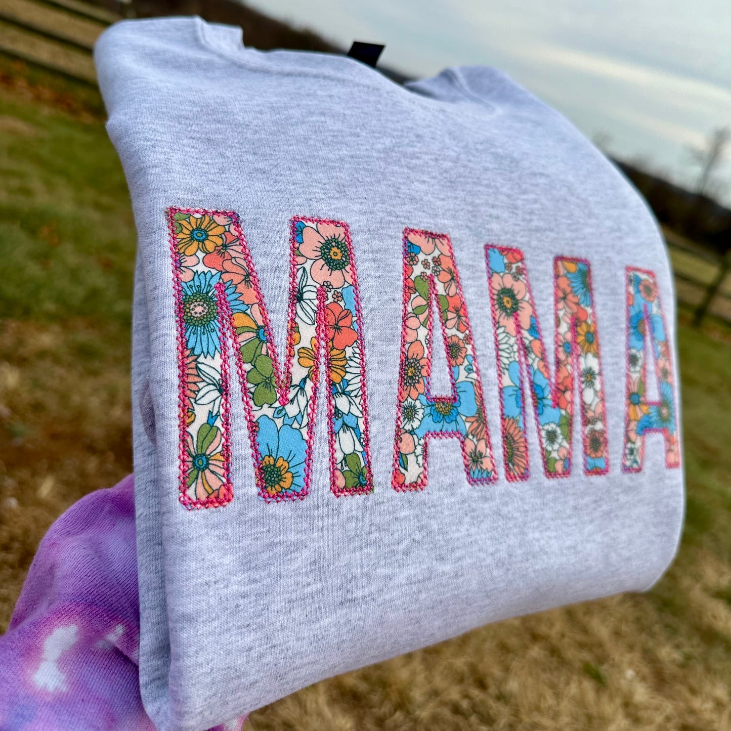 Floral Personalized - Embroidered Sweatshirt