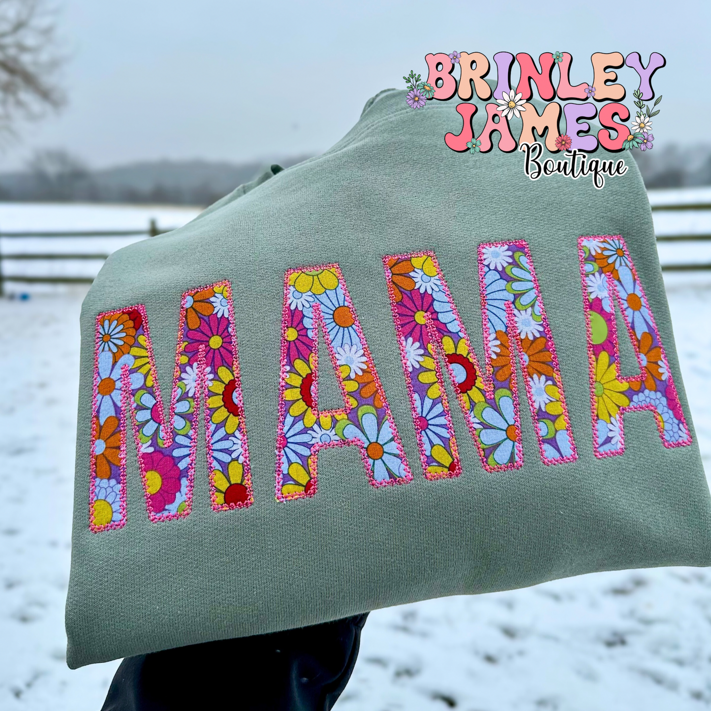 Personalized Bright Floral - Embroidered Sweatshirt