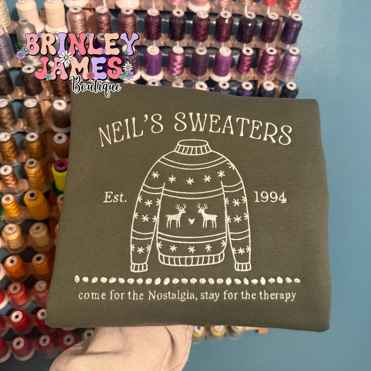 Christmas Sweaters - Embroidered Sweatshirt