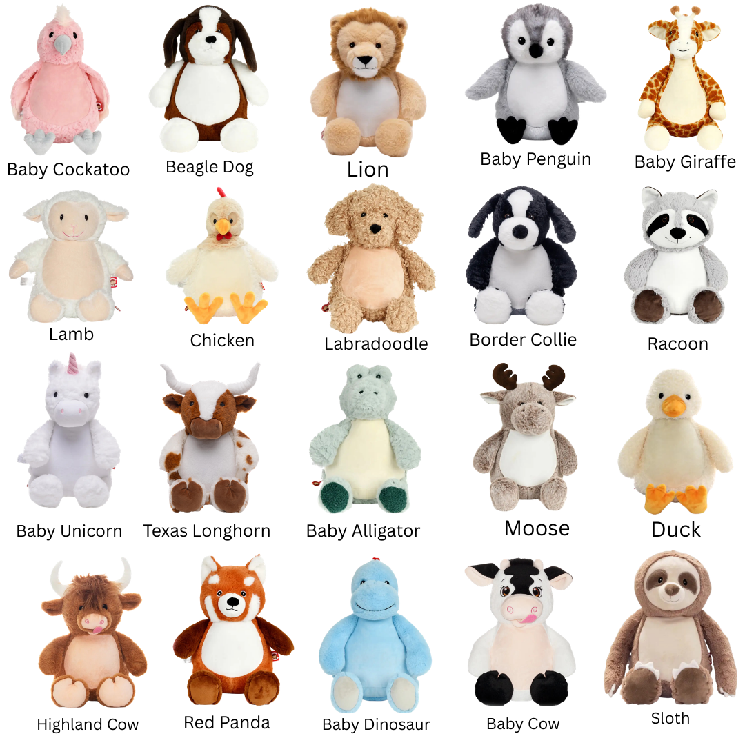 Personalized Birth Stats Embroidered Stuffed Animal