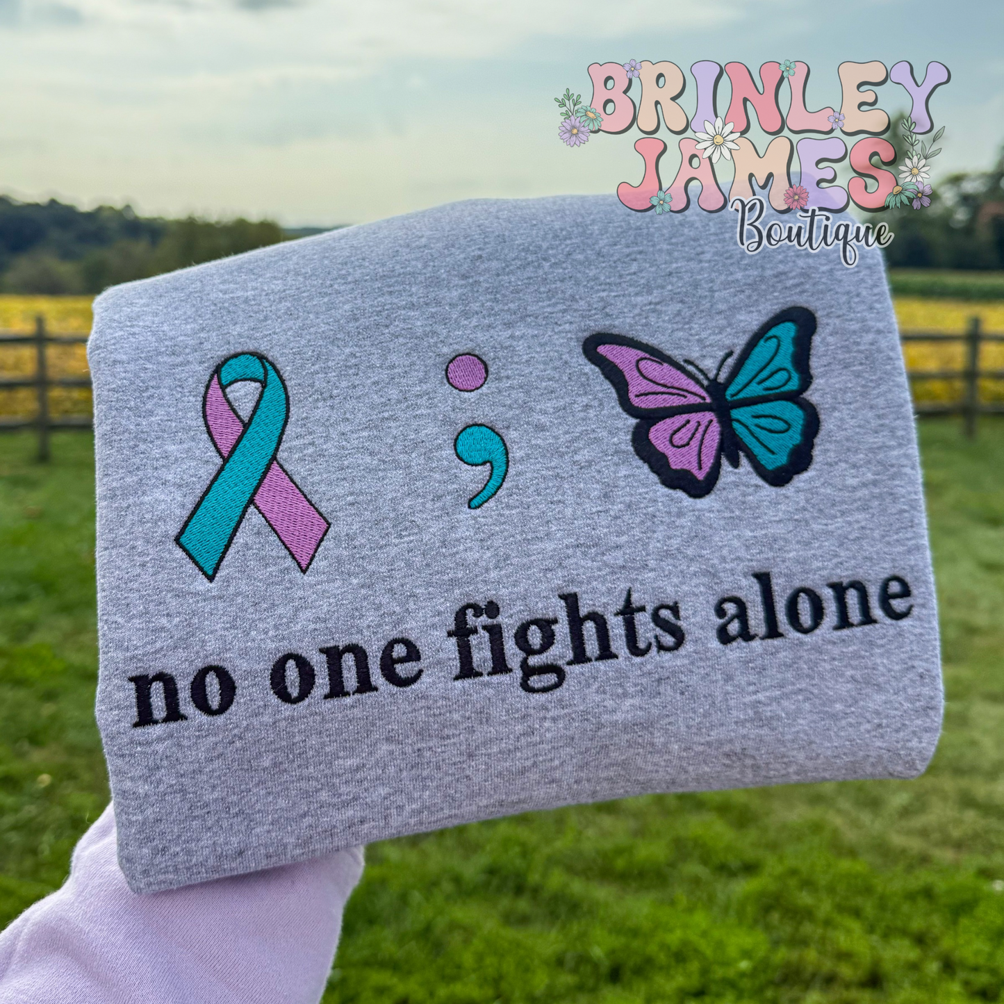No one fights alone - Embroidered Sweatshirt