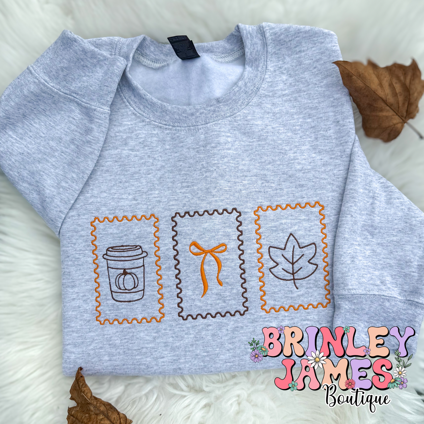 Fall Stamps - Embroidered Sweatshirt