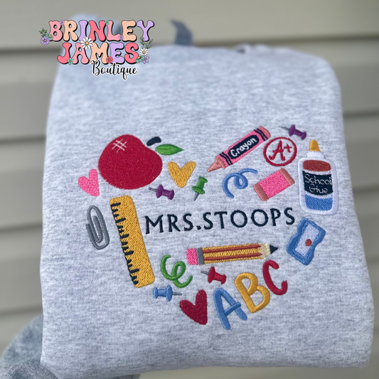 Personalized Teacher -  Embroidered Sweatshirt