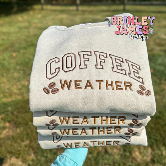 Coffee Weather - Embroidered Sweatshirt