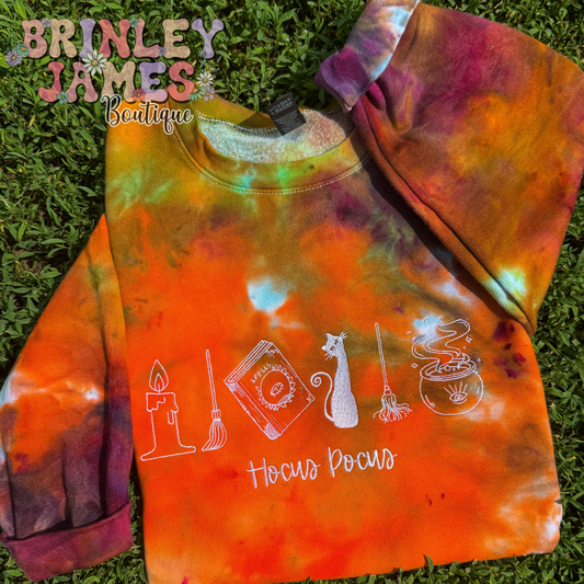Pocus Icons - Tie Dye Embroidered Sweatshirt