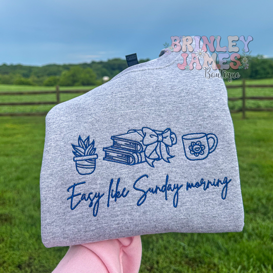 Sunday Morning - Embroidered Sweatshirt
