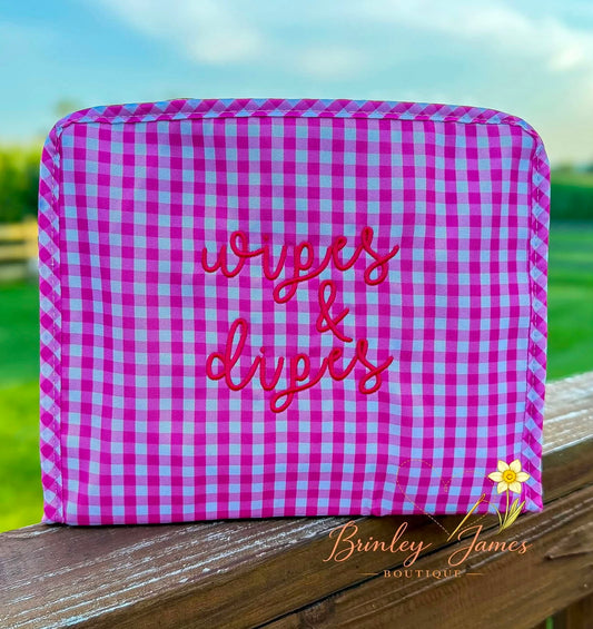 Wipes & Dipes Embroidered Bag