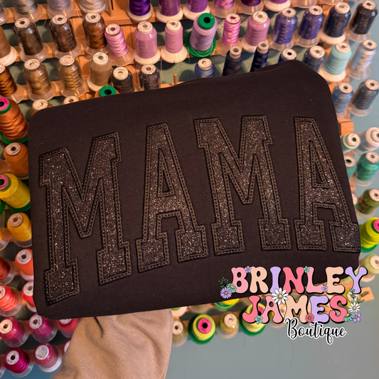 Personalized Black Glitter Sweatshirt