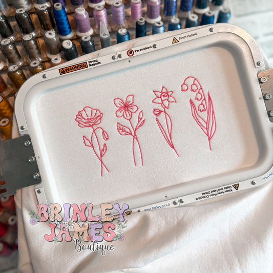 Birth Month Flowers - Embroidered Sweatshirt