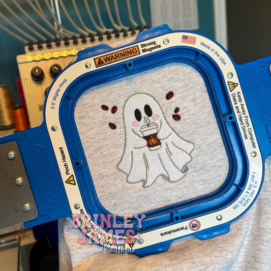 Hot Coffee Ghost - Embroidered Sweatshirt