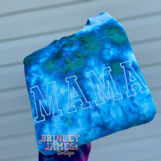 Personalized Embroidered Tie Dye Crewneck