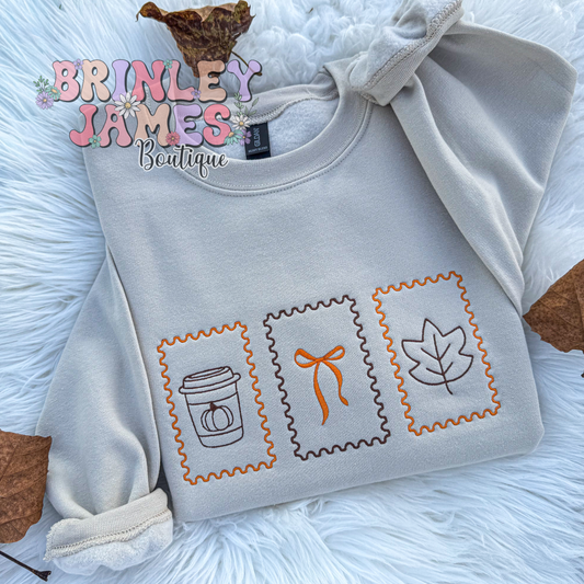 Fall Stamps - Embroidered Sweatshirt