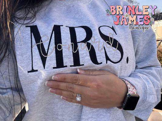 Personalized Mrs. | Embroidered Sweatshirt